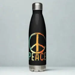 Water bottle Peace sign Printful