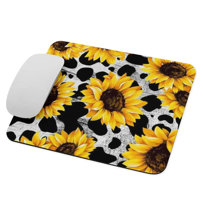 Mouse pad Sunflowers and Cow Spots Printful
