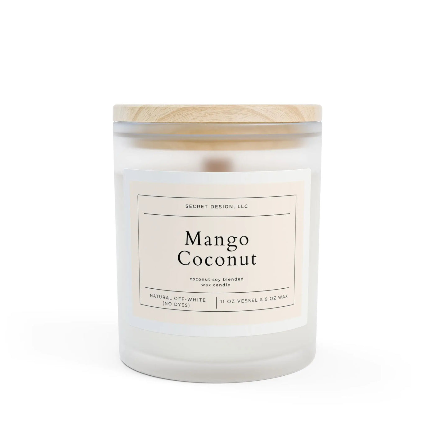 Soy Candle Mango Coconut Frosted Glass - Secret Design, LLC Printify