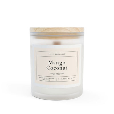 Soy Candle Mango Coconut Frosted Glass - Secret Design, LLC Printify
