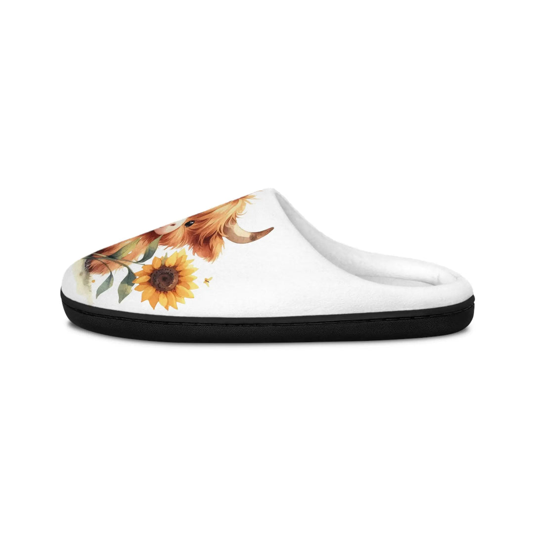 Slippers Women's Cute Highland Cow Indoor Slippers Printify