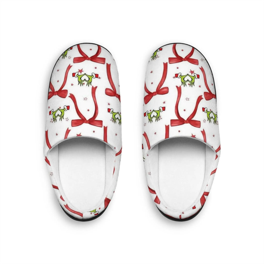 Women’s Slippers Grinch Hands Heart Sign – Secret Design, LLC - Secret Design, LLC