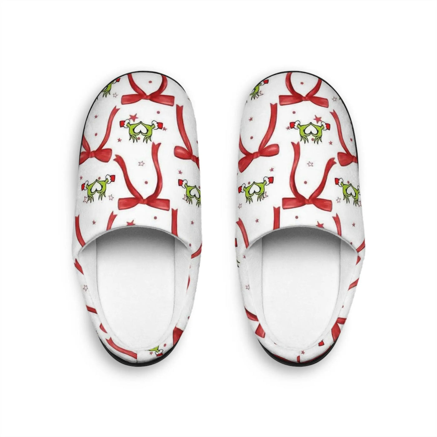 Women’s Slippers Grinch Hands Heart Sign – Secret Design, LLC - Secret Design, LLC