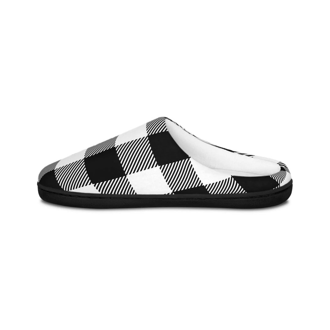 Slippers Blake and White Plaid Men's Slippers Printify