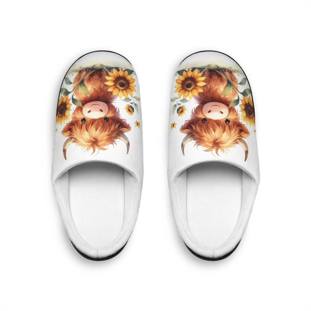 Slippers Women's Cute Highland Cow Indoor Slippers Printify
