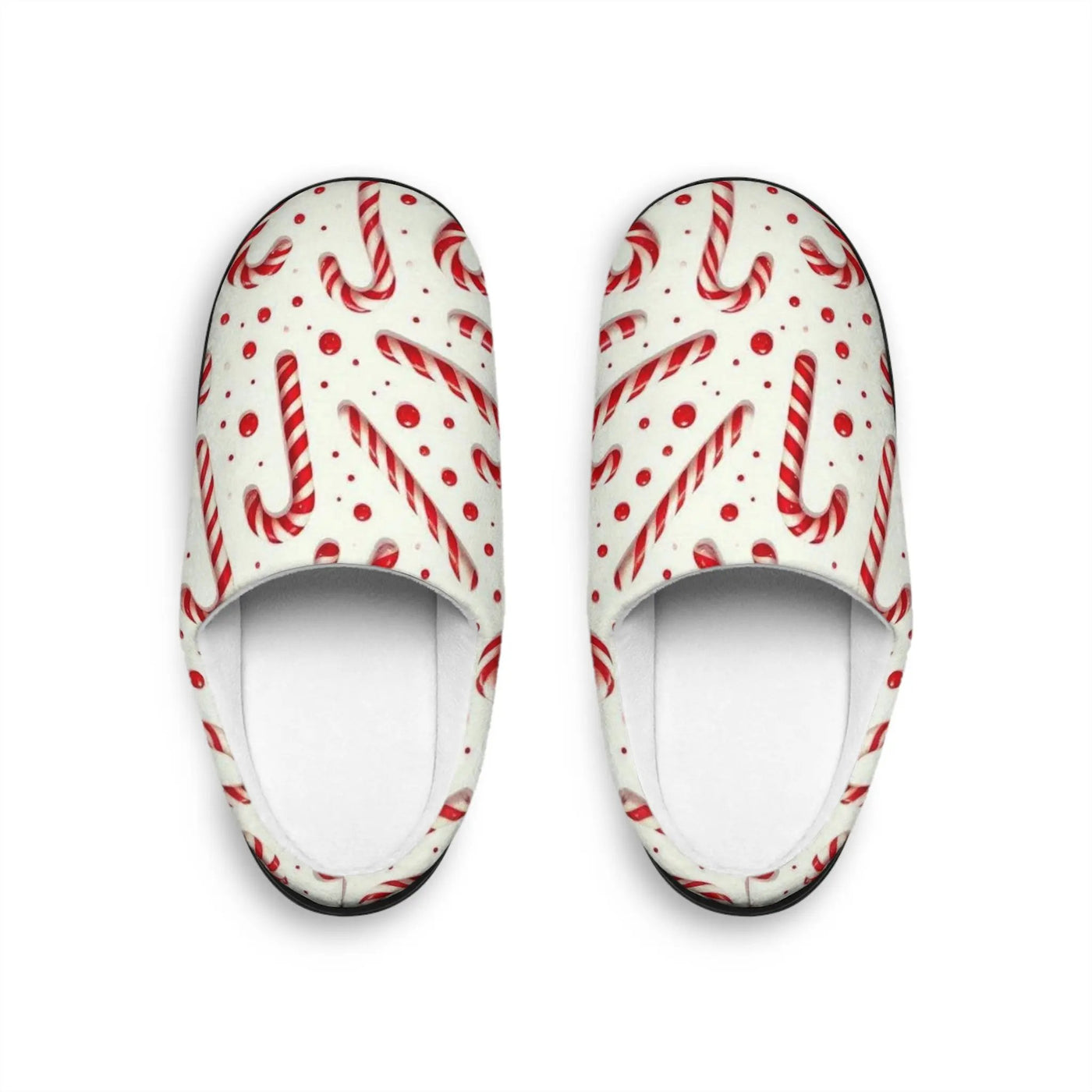 Candy Cane Women’s Slippers | Cozy Holiday Footwear – Secret Design, LLC - Secret Design, LLC