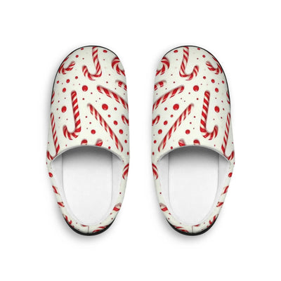 Candy Cane Women’s Slippers | Cozy Holiday Footwear – Secret Design, LLC - Secret Design, LLC