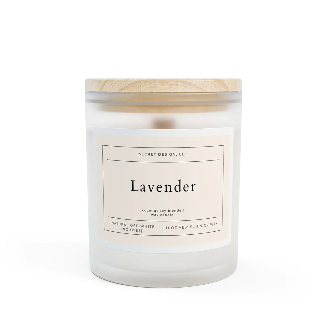 Soy Candle Lavender Frosted Glass - Secret Design, LLC Printify