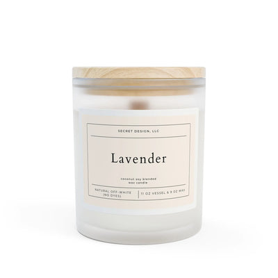 Soy Candle Lavender Frosted Glass - Secret Design, LLC Printify