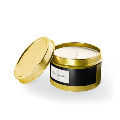 Soy Candle Vanilla Bean Scented Elegant Tin - Secret Design, LLC Printify