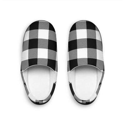 Slippers Blake and White Plaid Men's Slippers Printify