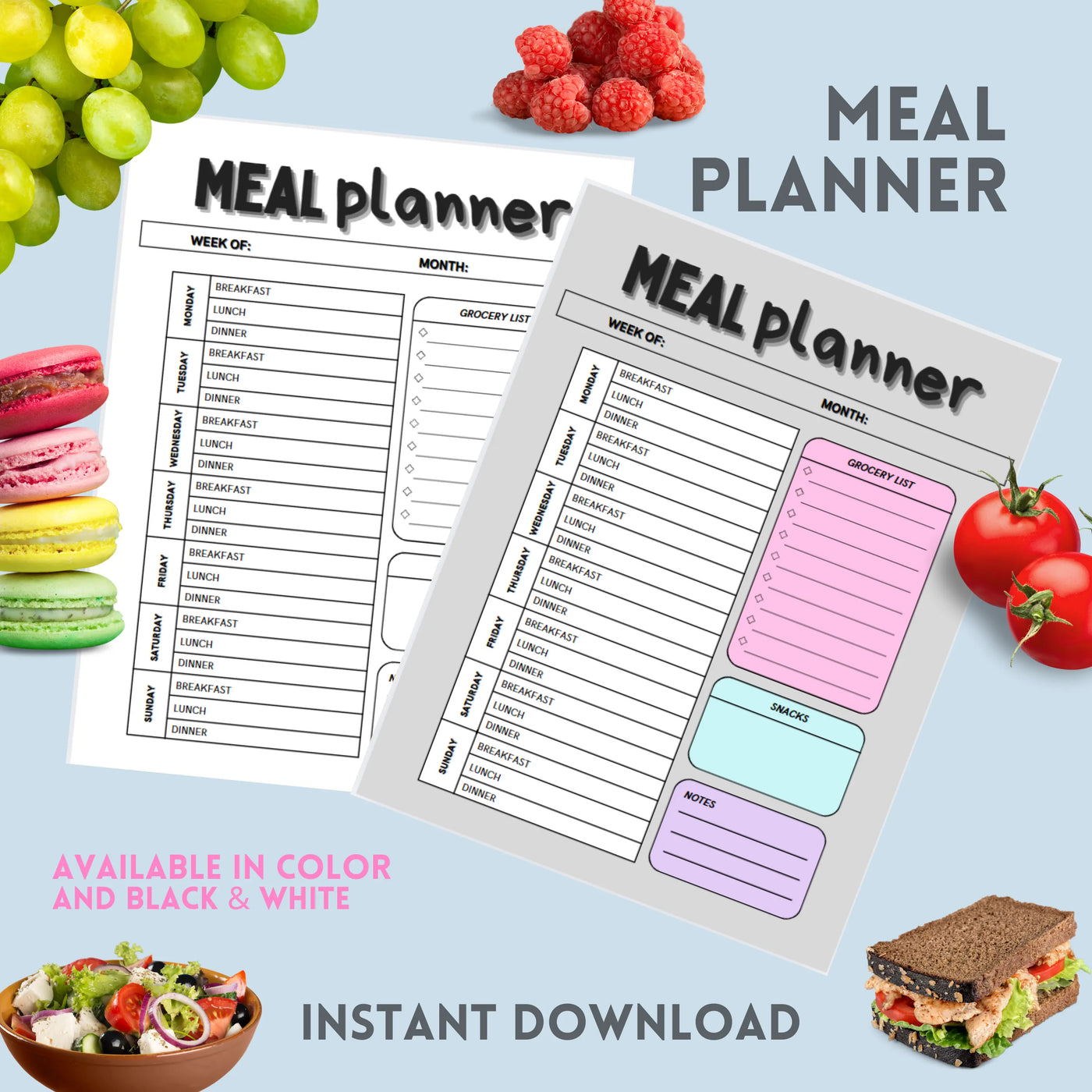 Digital/Printable Meal Planner Secret Design, LLC