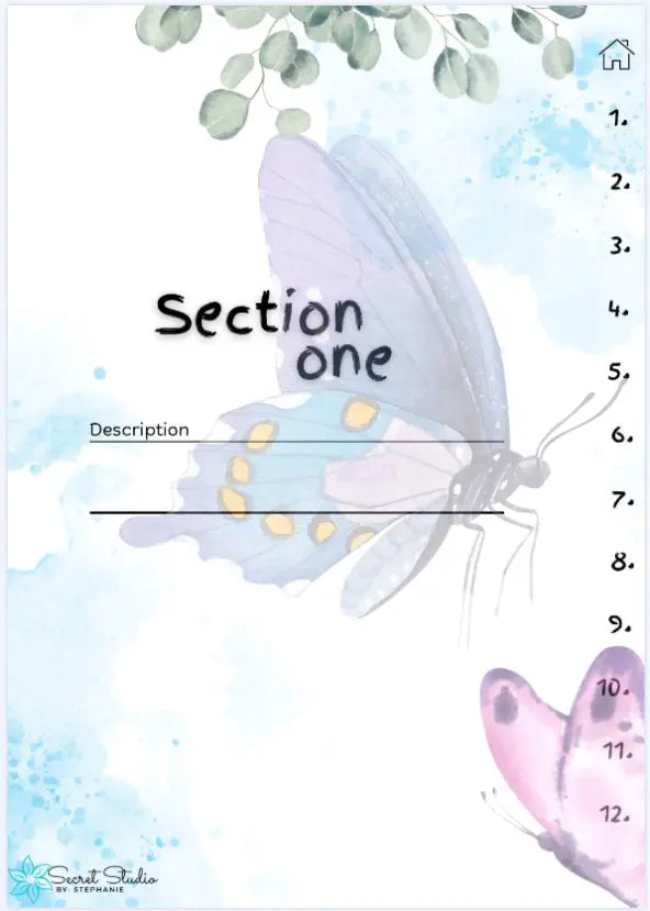 Digital Notebook Pastel Butterflies Printful