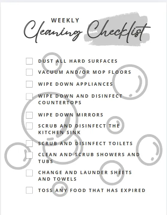 Digital/Printable Cleaning List Secret Design, LLC