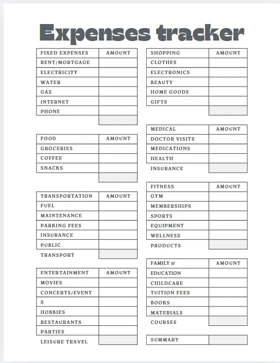 Digital/Printable Monthly Expense Tracker Secret Design, LLC