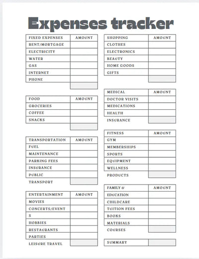 Digital/Printable Monthly Expense Tracker Secret Design, LLC