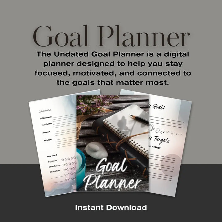 Undated Digital Goal Planner – Instant Download Secret Design, LLC