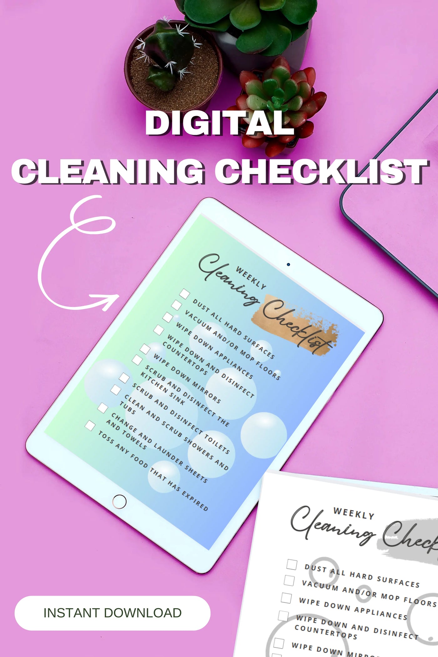 Digital/Printable Cleaning List Secret Design, LLC
