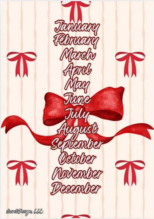 Striped Red Bow Journal | Reflection, Planning & Self Care - Secret Design, LLC