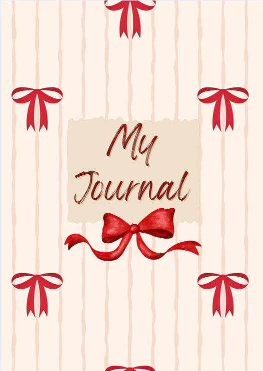 Striped Red Bow Journal | Reflection, Planning & Self Care - Secret Design, LLC