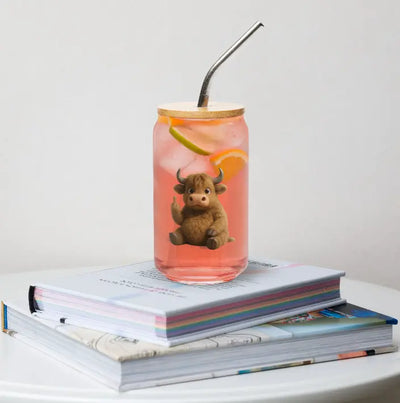 Can-shaped glass Highland Cow Printful