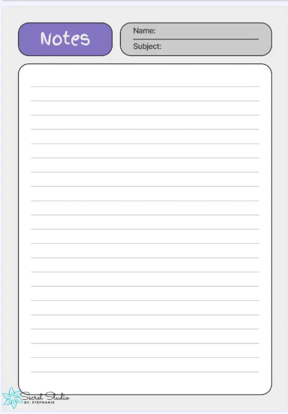 Digital Notebook School Printful