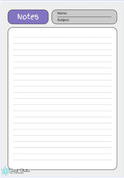 Digital Notebook School Printful