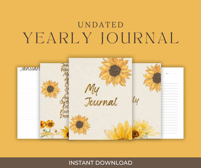 Digital Daily Journal Sunflower Printful