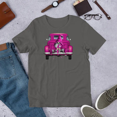 Unisex t-shirt Gnome Pink Ribbon - Secret Design, LLC