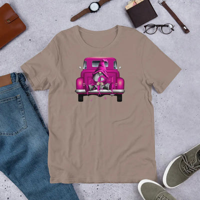 Unisex t-shirt Gnome Pink Ribbon - Secret Design, LLC